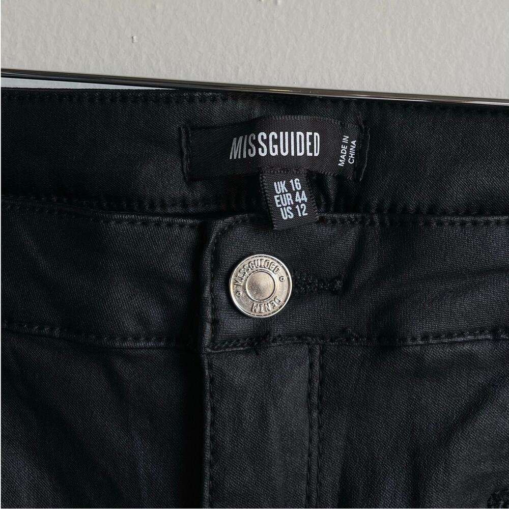 Missguided Moto coated vice skinny jeans in black with zip details size 12 $45 - Picture 8 of 12